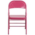 thumbnail image 4 of 4 Pk. HERCULES COLORBURST Series Shockingly Fuchsia Triple Braced & Double Hinged Metal Folding Chair, 4 of 8