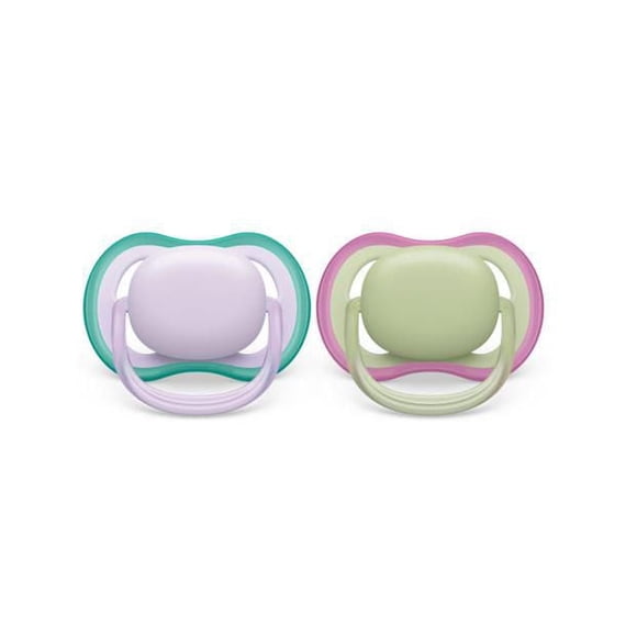Philips Avent Ultra Air Pacifier 0-6m, fresh lilac / pastel green, 2 pack, SCF085/24