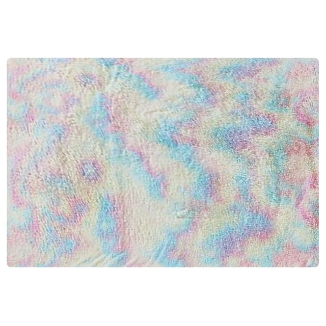 Agiferg Soft Rugs Anti-Skid Shaggy Area Rug with a multicolour pastel design in shades of blue, pink, and cream. Measuring 50x80cm, this soft, shaggy-textured rug is ideal for indoor use in dining rooms, bedrooms, or as an accent rug. Its anti-skid backing ensures stability, making it suitable for home decor or holiday purposes. Often used for outdoor settings like picnics or beach blankets.