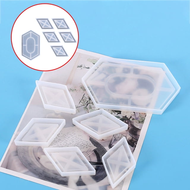 Yhmxh Kitchen Gadgets Baking Supplies Cake Decorating Supplies Baking Tools DIY Crystal Epoxy Storage Box Rhombus Mirror Manual Hexagon Storag the light