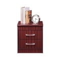 thumbnail image 4 of Hodedah Two Drawer Contemporary Wooden Nightstand in Mahogany Finish, 4 of 7