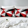 thumbnail image 4 of Erosebridal Red Gray Black Sheet Set Full, Geometric Triangle Bedding Sets Full Size, Contemporary Room Decor 4pcs, 4 of 7