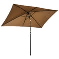 thumbnail image 1 of Outsunny Parasol de Patio Rectangulaire en Aluminium Inclinable avec Manivelle, Café, 1 of 10