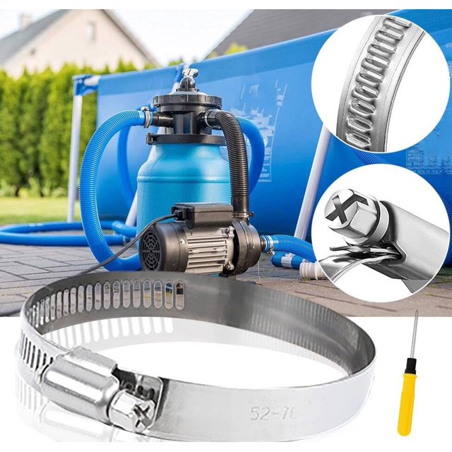 Vaidha Stainless Steel Pool Hose ClampDrive Hose Clamp Line Worm Clip