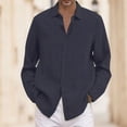 thumbnail image 2 of 2025 Chemise Homme Été Unie Décontractée Dragon à Boutons Grande Taille Chemise Ample Manche Grand Chemise Homme Col Rabattu Chemise à Boutons Manches Longues, 2 of 5