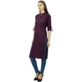 thumbnail image 1 of Phagun Kurti Tunique Unie en Coton Col Mandarin Kurta Blouse Ethnique Décontractée, 1 of 1