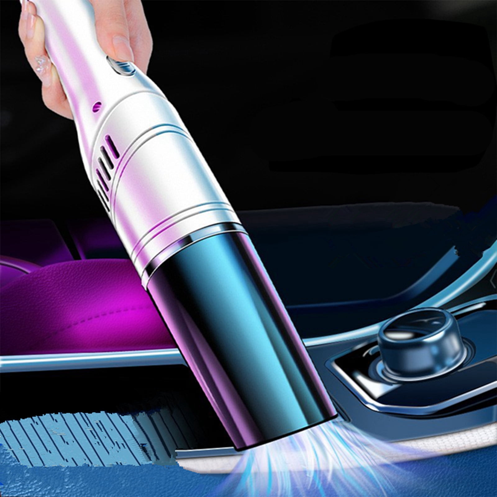 Suncoda Vacuum Cleaner, Cleaning Supplies Foldable Handheld Wireless Car Vacuum Cleaner Household Compact & Large Suction Vacuum Cleaner White