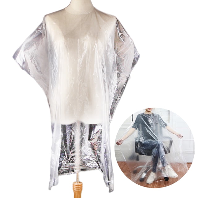 Coofit Cape de Coupe de Cheveux Transparente Imperméable Jetable Cape de Barbier Cape de Coiffure