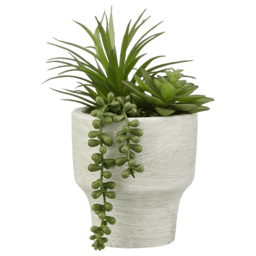 Plante artificielle succulente en pot blanc fausse plante Bouclair pour salon et bureau
