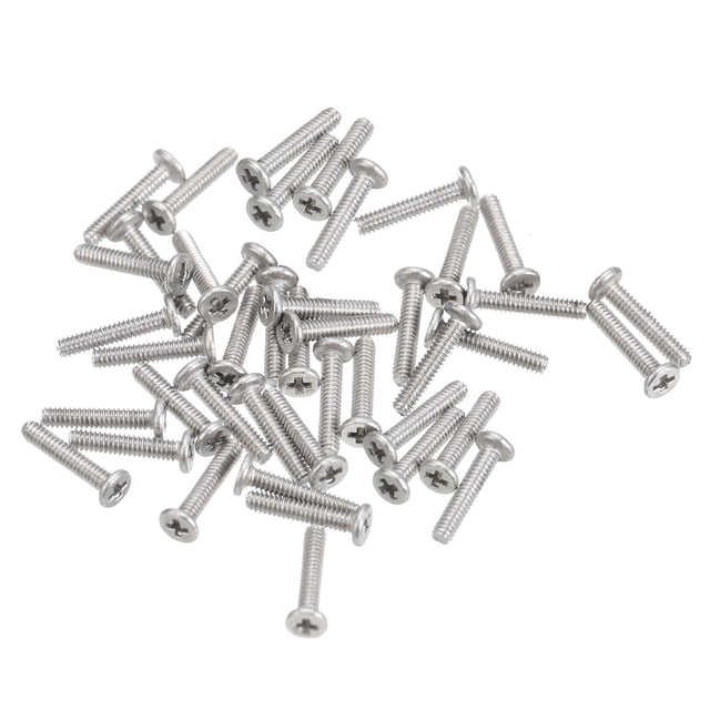Unique Bargains M1.2x0.25x6mm Lot de 50 Vis Plates Rondes en Métal pour Machine à Entraînement Phillips