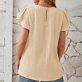thumbnail image 5 of asjyhkr T-Shirts d'Été pour Femmes à Manches Courtes, Col Rond, Plissés, T-Shirts Unis, T-Shirts Mode, 5 of 5
