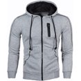 thumbnail image 2 of ORUYROP Sweat à Capuche Zippé pour Hommes, Mode Automne/hiver 2023, Veste Décontractée à Manches Longues, 2 of 4
