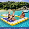 thumbnail image 2 of Costway 8 ft x 8 ft Inflatable Floating Dock with Mesh Swim Lounge Removable Insert, 2 of 10