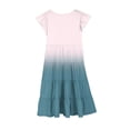 thumbnail image 5 of Tranfacy Robes d'Été pour Ados, Robes pour Filles Taille 10-12, Robe d'Été pour Filles 6-15 Mode Robe à Dégradé de Couleurs avec Poches Manches Courtes Col Rond Robe Trapèze, 5 of 5
