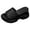 Noir, variante sur Sandales à Plateforme Matelassées pour Femmes, Bout Ouvert, à Enfiler, Sandales Compensées Légères à Semelle Épaisse, Chaussures d'Été de Plage, Noir, Taille 8