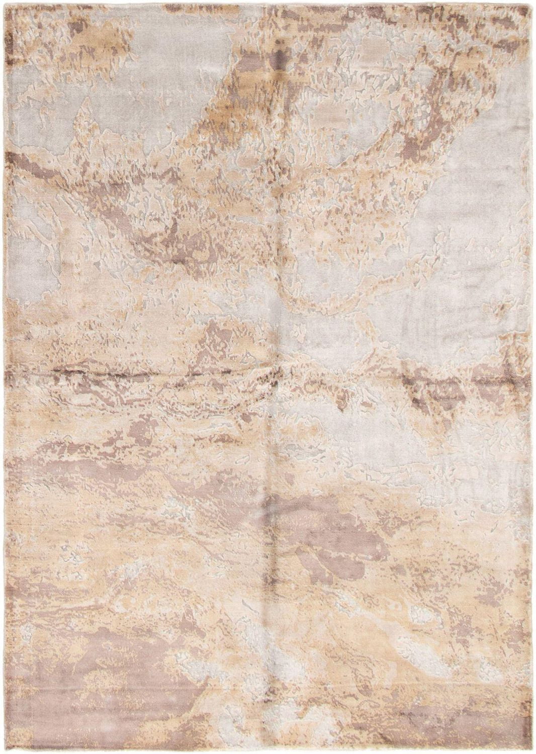 ECARPETGALLERY Tapis Métier Main pour Salon, Salle à Manger et Chambre à Coucher <br>Texturé Collection Galleria 5'3" x 7'6" en Gris