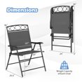 thumbnail image 3 of Gymax 4 Pack Patio Folding Chairs w/ Backrests & Armrests Metal Frame Outdoor Gray, 3 of 9