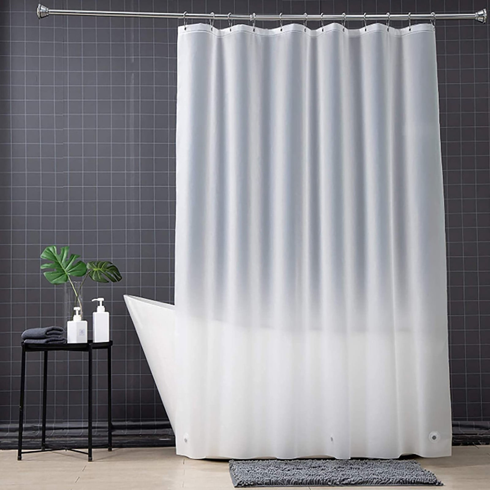 Bathroom Shower Frosted Extra Long Shower Curtain Liner With Metal Buttonhole Thickening. Shower Cute Curtain Set Heavy Weight Shower Curtain Liner with Dark Shower Curtains