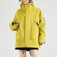thumbnail image 4 of Women's Fashion Solid Color Long Sleeve Waterproof Rain Jacket with Zipper Pockets, Windbreaker Coat for Outdoor Use, Hooded Design for All-Weather Protection, 4 of 6