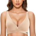thumbnail image 3 of 2025 Womens Front ClosureSportsPadded Racerback Plus Size Unlined Womens Bras Underwire Full Coverage, 3 of 5