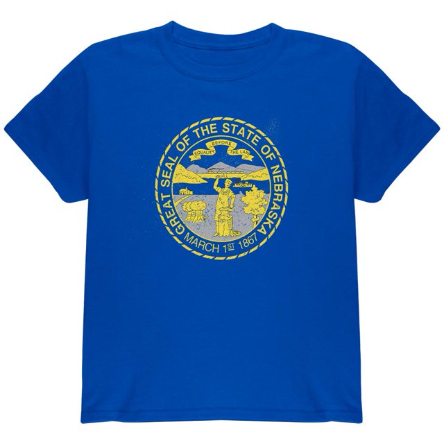 T-Shirt Jeunesse Drapeau de l'État du Nebraska Born and Eleved