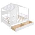 thumbnail image 4 of Lit Cabane Pleine Grandeur en Bois avec 2 Tiroirs, Lit pour Enfants avec Tablette de Rangement, Blanc, 4 of 8