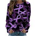 thumbnail image 1 of HKEJIAOI Polyester Femmes Long Sleeve Tops Graphique Imprimé Col Rond Women Chemisiers Habillés Tops Casual Long Sleeve, 1 of 4