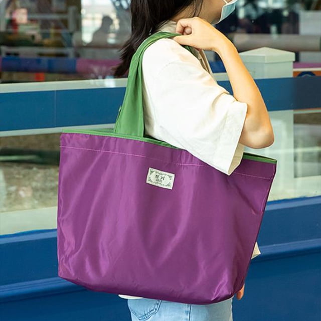 Latrodar Reusable-Grocery-Bags-Foldable-Machine-Washable-Reusable-Shopping-Bags Colorful Large Folding Reusable Bags Zipper Storage Pouch Lightweight Poly Womens Gifts for Christmas