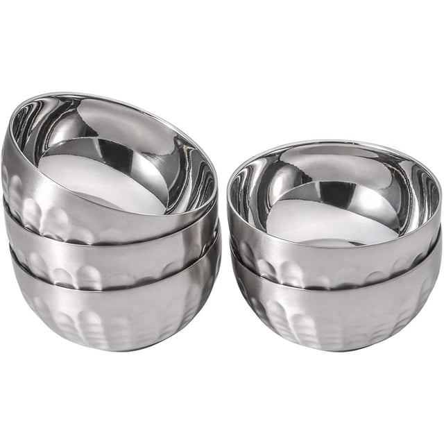 Bols en Acier Inoxydable à Double Paroi Isolés Collation Crème Glacée Riz Polyvalents et Faciles à Nettoyer Ensemble de 1