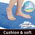 thumbnail image 3 of ORUYROP Memory Foam Bath Mat Large Size 36 x 24 Inches, Soft and Comfortable, Super Water Absorption, Non-Slip, Thick, Machine Wash, Easier to Dry for Bathroom Floor Rug, Blue, 3 of 7
