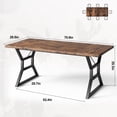 thumbnail image 2 of 71 Inch Extendable Dining Table Retro 6-8 Seat Farmhouse Kitchen Table, 2 of 6
