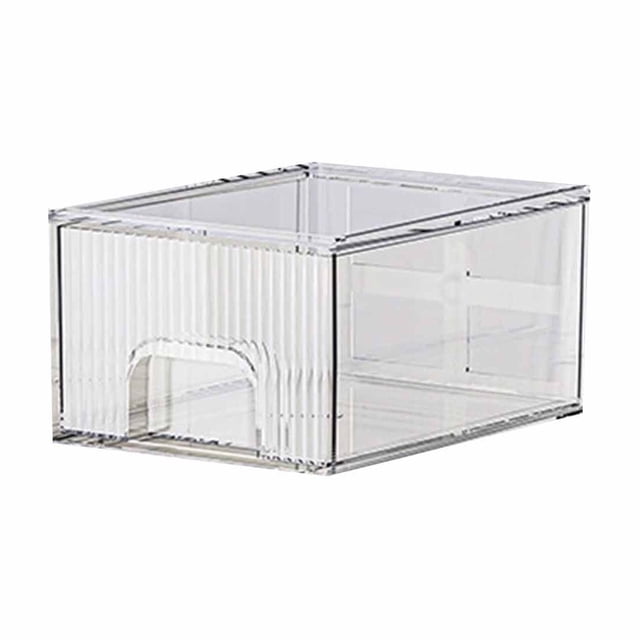 SLYNSHome Clear Stackable Storage Drawer,Acrylic Drawer Cosmetic Organizer,Plastic Organizer for Dresser,Under,Kitchen Cabinet,Pantry,Home Organization and Storage