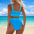 thumbnail image 5 of FAIWAD Womens 2 Piece Swimsuits Sports Color Block Bikini Sets Removable Bra Pad Full Coverage Bathing Suits for Girls, 5 of 5