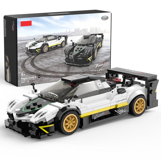 Voltz Toys Building Bricks, Officially Licensed 1:28 Scale Pagani Zonda R Model Building Kit – 387 Piece Pagani Zonda R Vehicle Collectible Construction Set Gift for Kids and Adults