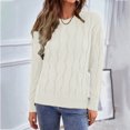 thumbnail image 2 of Cathalem WoWomen Sweaters Clearance Casual Long Sleeve Soft Ribbed Knit Split Fall Pullover Jumper Tops,Beige S, 2 of 5