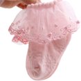 thumbnail image 4 of FOCUSNORM  Little girl Socks,Breathable Solid Color Lace Pearl Ruffled Anklet, 4 of 7