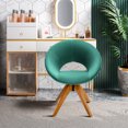 thumbnail image 3 of Costway Fauteuil d'Appoint Pivotant Moderne Mi-Siècle Fauteuil en Tissu Velours Salon Vert, 3 of 10
