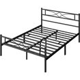 thumbnail image 2 of Yaheetech Simple Metal Platform Bed with Curved Design, Queen, Black, 2 of 10