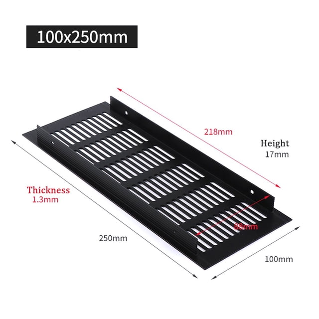 Bgsha 100mm Aluminium Rectangular Cabinet Wardrobe Air Vent Grille Ventilation-Cover