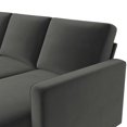 thumbnail image 2 of DHP Cooper Reversible Sectional Sofa, Gray Velvet, 2 of 9