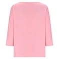 thumbnail image 4 of WRKEKC Chemises à Manches Longues pour Femmes, Hauts à Manches Longues pour Femmes, Haut/chemise à Col Rond à Manches Trois-Quarts Ample et Décontracté Uni pour Femmes, 4 of 7