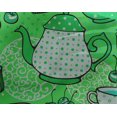 thumbnail image 5 of oneOone Georgette Viscose Light Green Fabric Tea Party Kettle Fabric For Sewing Printed Craft Fabric By The Yard 42 Inch Wide, 5 of 5