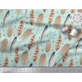 thumbnail image 3 of Soimoi Green polyester Crepe Fabric Eagle Feather Printed Fabric 1 Yard 52 Inch Wide, 3 of 3