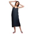 thumbnail image 4 of Moomaya Nuisette Unie à Bretelles Spaghetti pour Femmes Longueur Genou Robe de Nuit, 4 of 6
