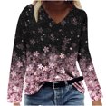 thumbnail image 1 of Hauts à Manches Longues pour Femmes Mode Décontractée Col en V Confortable Haut Imprimé T-Shirt Blouse Hauts Col en V pour Femmes Hauts Décontractés Mode pour Femmes Hauts à Manches Longues, 1 of 4
