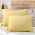 thumbnail image 1 of PiccoCasa Soft 1800 Microfiber Oxford Pillowcases 2Pcs, King Gold, 1 of 9