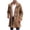Orange, variant on AnuYalue Mens Fleece Coat Mid Long Casual Faux Mink Coat Single Breasted Business Cozy Faux Fur Jacket Winter Classic Fit Faux Fur Collar Outerwear