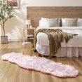 thumbnail image 4 of JOLUSERE Luxury Ultra Soft Faux Fur Area Rugs,3'x5'Fuzzy Faux Fur Rugs for Living Room Bedroom, Pink, 4 of 9