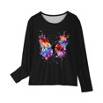 thumbnail image 4 of RXIRUCGD Chemises à Manches Longues pour Filles, Col Rond Mignon, Blouses Décontractées Élégantes (Noir, Taille : 7 Ans), 4 of 5