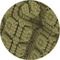 thumbnail image 1 of Ahgly Tapis Rond Lavable en Machine Intérieur Transitionnel Marron Chocolat, 7 Pieds Rond, 1 of 7